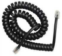 Spiral cable RJ10/4P4C/2m/black ( TC4P4CS 2M TC4P4CS 2M TC4P4CS 2M ) tīkla kabelis