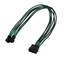 Nanoxia 4Pin Molex - 2x3Pin 30cm green ( 900500015 900500015 900500015 ) kabelis datoram