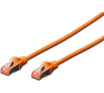 DIGITUS Patchkabel Cat6 S/FTP 2xRJ45 0.5m oran Hebelschuzu Polybeutel ( DK 1644 005/OR ) tīkla kabelis