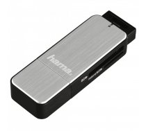 Hama USB 3.0 Multi Card Reader SD/microSD Alu black/silver ( 4047443200068 123900 00123900 123900 123900H HAMA 123900 ) karšu lasītājs