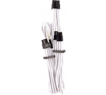 Corsair Premium Sleeved PCIe Dual Cable Type 4 Gen 4  Y-Cable - white ( CP 8920252 CP 8920252 CP 8920252 ) aksesuārs datorkorpusiem