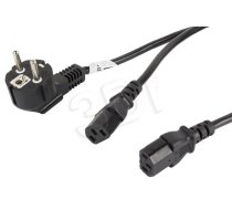 Power cable CEE 7/7 - 2x IEC 320 C13 VDE 2M black ( CA C13C 13CC 0018 BK CA C13C 13CC 0018 BK ) kabelis datoram