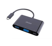 Akasa Typ-C zu VGA Konverter with USB 3.0 Typ-A-Port ( AK CBCA02 15BK AK CBCA02 15BK AK CBCA02 15BK ) USB kabelis