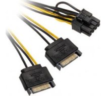 Akasa SATA 15-pin - PCIe 8-pin  0.3m  Zolty (ZUAD-1008) ZUAD-1008 (4710614538801) ( JOINEDIT20066917 ) kabelis datoram