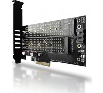 AXAGON PCEM2-D PCI-E 3.0 4x - DUAL M.2 SSD (NVMe + SATA)  dual voltage  up to 110mm SSD ( PCEM2 D PCEM2 D PCEM2 D ) karte