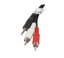 Lanberg stereo audio cable Mini Jack 3 5mm (M)-2x RCA Cinch 2m ( CA MJRC 10CC 0020 BK CA-MJRC-10CC-0025-BK ) kabelis video audio