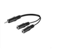 MicroConnect  3.5mm Mono 0.2m 1M-2F Black Audio Extension Cable ( AUDLL02 AUDLL02 AUDLL02 ) kabelis video  audio