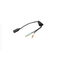 MicroConnect  3.5mm 4pin F - 2x3.5mm M Black 0.4m  ( AUDAL AUDAL AUDAL ) kabelis video  audio