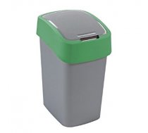 Curver Atkritumu spainis Flip Bin 50L sudraba/zals 0802172P80 ( 3253922172066 0802172P80 CRV195022 CUR000175 ) atkritumu tvertne