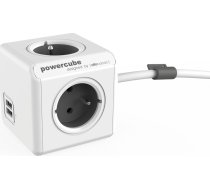 Allocacoc PowerCube Extended USB E(FR)  1.5m power extension 4 AC outlet(s) ( 8718444082217 2402GY/FREUPC 2402GY/FREUPC Extended USB 1 5M GREY 2402 GY ) elektrības pagarinātājs