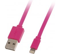 USB an Lightning Flachbandkabel  pink 1m  Lade- Sync-Kabel ( 31395 31395 31395 ) USB kabelis