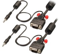 VGA Audio Kabel M/M black 2m HD15 M/M+ 3.5mm Stereo ( 37299 )