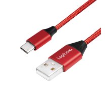 LOGILINK - USB 2.0 cable USB-A male to USB-C male  red  1m ( CU0148 CU0148 CU0148 ) USB kabelis