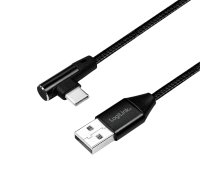 LOGILINK - USB 2.0 cable USB-A male to USB-C (90° angled) male  0.3m ( CU0137 CU0137 CU0137 ) USB kabelis