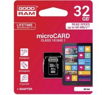 GOODRAM memory card Micro SDHC 32GB Class 10 UHS-I + Adapter ( M1AA 0320R12 M1AA 0320R12 ) atmiņas karte
