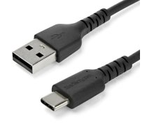 StarTech.com 1m USB A to USB C Charging Cable - Durable Fast Charge  Sync USB 2.0 to USB Type C Data Cord - Aramid Fiber M/M 60W Black - US ( RUSB2AC1MB RUSB2AC1MB ) kabelis  vads