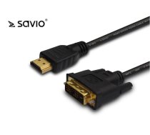 Cabel CL-139 HDMI-DVI 1 8 m. ( SAVIO CL 139 ) kabelis video audio