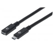 Manhattan USB-C 3.1 Gen2 cable  USB C/USB C M/F 50cm black ( 355230 355230 355230 ) USB kabelis