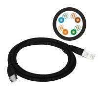 Patchcord UTP Alantec KKU5CZA2 ( RJ45 - RJ45 kat.5e 2m black ) ( KKU5CZA2 ) kabelis vads