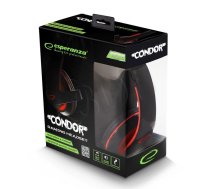 Esperanza ESPERANZA STEREO HEADPHONES WITH MICROPHONE FOR GAMERS CONDOR RED 5901299922385 ( EGH300R EGH300R EGH300R ) austiņas