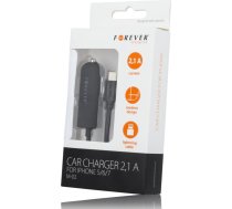 Forever M-02 2.1A (12V / 24V) Autolādētājs + Lightning Kabelis 1.2m Melns ( T_0014877 ) iekārtas lādētājs