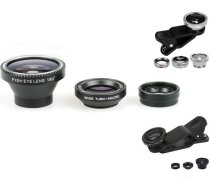 Xrec Lens 3in1 (fish Eye; Macro; Wide Angel) For Phone / Smartphone - Black ( 5905279996052 SB3124 ) aksesuārs mobilajiem telefoniem