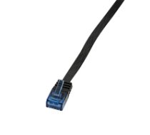 Flach Patchkabel LogiLink RJ45 U/UTP Cat6 0.50m black ( CF2023U ) tīkla kabelis