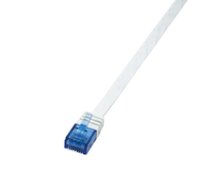 Flach Patchkabel LogiLink RJ45 U/UTP Cat6 3.00m white ( CF2061U ) tīkla kabelis