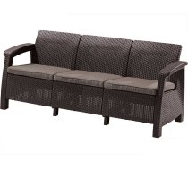 Keter Corfu Love Seat Max dārza dīvāns  trīsvietīgs  brūns 8711245158297 ( 3253929120770 223207 29197959599 ) Dārza mēbeles