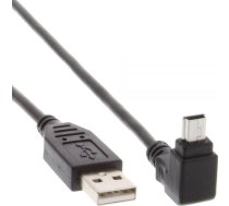 InLine USB-Kabel 2.0 Stecker A auf Mini-B Stecker 3m black gewinkelt ( 34130 ) USB kabelis