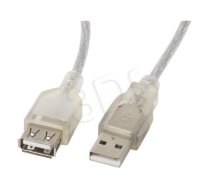 USB 2.0 AM-AF cable extension. Ferrite 1.8M transparent ( CA USBE 12CC 0018 TR CA USBE 12CC 0018 TR CA USBE 12CC 0018 TR ) USB kabelis