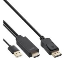 InLine HDMI to DisplayPort Converter Cable 4K black/gold 1.5m ( 17164P Inline_ 17164P ) kabelis video audio