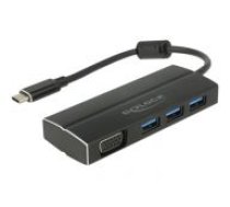 DeLOCK USB C 3.1 3x USB 3.0 A Hub + VGA 4K ( 4043619639328 ) USB centrmezgli