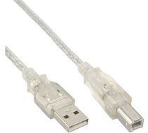 USB InLine USB-A - USB-B cable 0.3 m Transparent (34503T) ( 34503T Inline_ 34503T ) USB kabelis