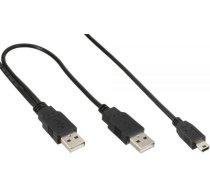 Kabel USB InLine 2x USB-A - miniUSB 1.5 m Czarny (33107Y) ( 33107Y Inline_ 33107Y ) USB kabelis