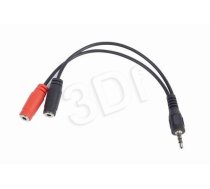 Gembird Adapter Stereo Mini Jack (M) 4-pin - 2x Mini Jack (F)  20cm  black ( CCA 417 CCA 417 CCA 417 ) kabelis video  audio