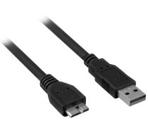 Sharkoon USB 2.0 A-B Micro - black 1.5m ( 4044951017775 ) USB kabelis