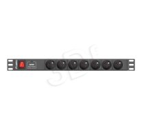 Surge protector Rack PDU 1U 7x PL 2m 16A black ( PDU 07E 0200 BK PDU 07E 0200 BK ) elektrības pagarinātājs