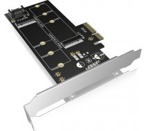 Icy Box IB-PCI209  PCIe-Card   1x M.2 SATA SSD zu SATA III + 1x M.2 PCIe SSD to PCIe x4 Host Full Profile ( IB PCI209 IB PCI209 60093 IB PCI209 ) piederumi cietajiem diskiem HDD
