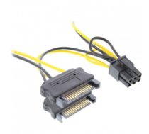 InLine Kabel zasilajacu 2x SATA - 6 Pin dla kart PCIe  0.15m - 26628B ( 26628B 26628B 26628B ) kabelis datoram