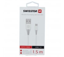 Swissten Basic Universāls Quick Charge 3.1 USB-C Datu un Uzlādes Kabelis 1.5m Balts ( SW BA TYPC 15M WH SW BA TYPC 15M WH ) USB kabelis