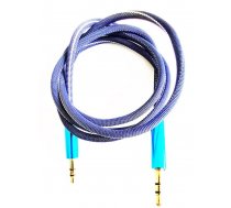 Mocco Textile Premium AUX vads 3.5 mm - 3.5 mm 1m Zils ( AD15690 1M BL 4752168079935 ) kabelis video audio