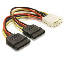 Delock power cable SATA HDD 2x  4pin male  16cm ( DE 60102 60102 4043619601028 60102 ) kabelis datoram