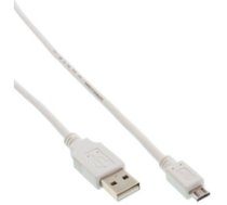 Kabel USB InLine microUSB 2m Balts (31720W) ( 31720W Inline_ 31720W ) USB kabelis