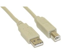 InLine USB 2.0 Kabel A an B beige - 1m ( 34510H Inline_ 34510H ) USB kabelis