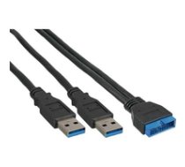 Kabel USB InLine Adapter USB 3.0 2x USB A meski - mainboard header 0.4m (33447I) ( 33447I Inline_ 33447I ) USB kabelis