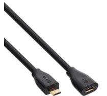 Kabel USB InLine przedluzacz  USB 2.0 Micro-B meski-zenski  Black 5m (32750P) ( 32750P 32750P 32750P ) USB kabelis