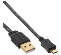 Kabel USB InLine microUSB 0.5m Ultra-plaski Black (31705F) ( 31705F 31705F 31705F ) USB kabelis