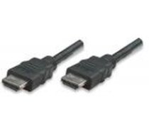 Manhattan Monitor Cable HDMI/HDMI 1.4 Ethernet 1m Black Nickel-plated contacts ( 323192 ) kabelis video audio