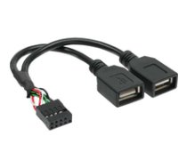 Kabel USB InLine Adapter wewnetrzne USB/2x USB A Black (33440M) ( 33440M Inline_ 33440M ) adapteris